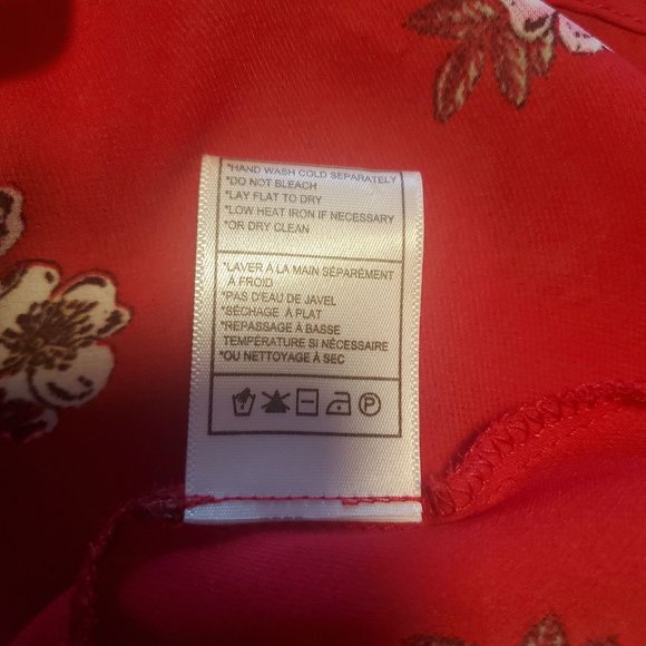 CUPCAKES & CASHMERE TIPTON Floral Cherry Blossom Blouse Top Peplum Hem Size S - Picture 8 of 12